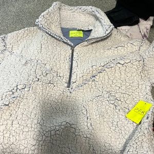 blue and white sherpa, medium